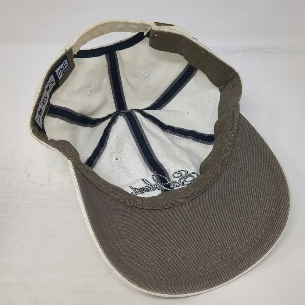 Ahead Sea Island Baseball Cap White One Size Embroidered Slideback Golf Hat